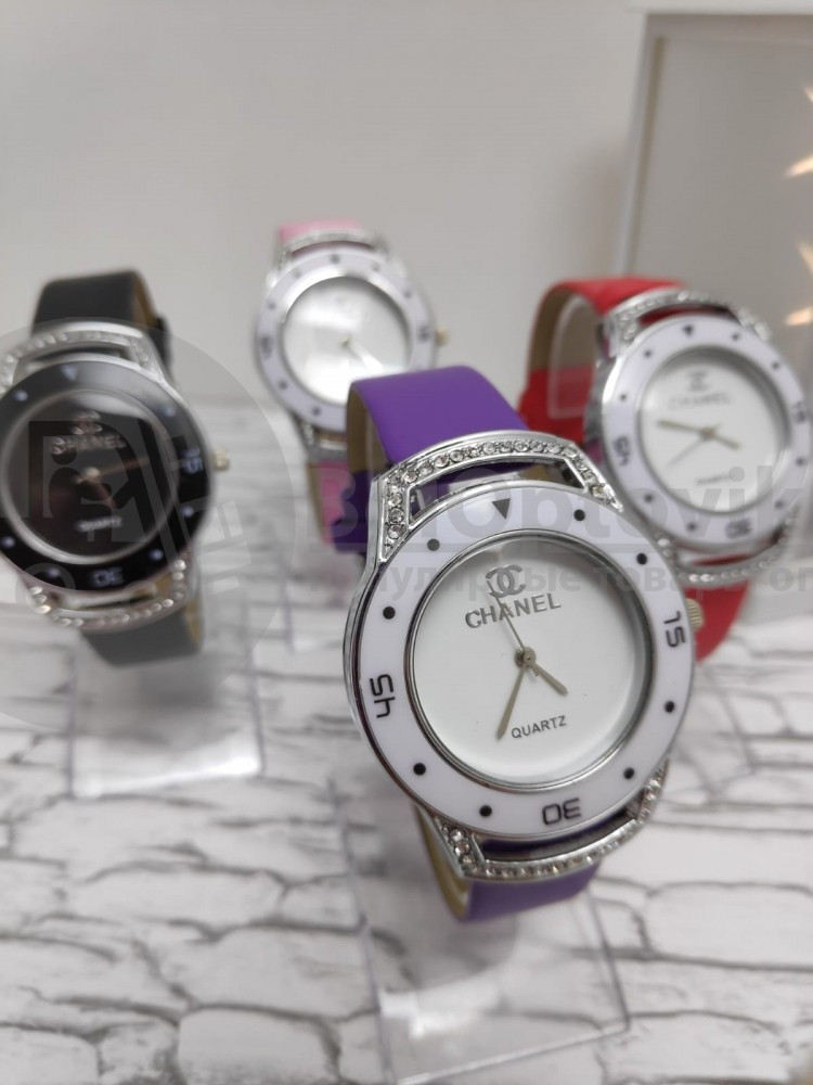 Часы наручные женские кварцевые Chanel Черный - фото 3 - id-p181592236