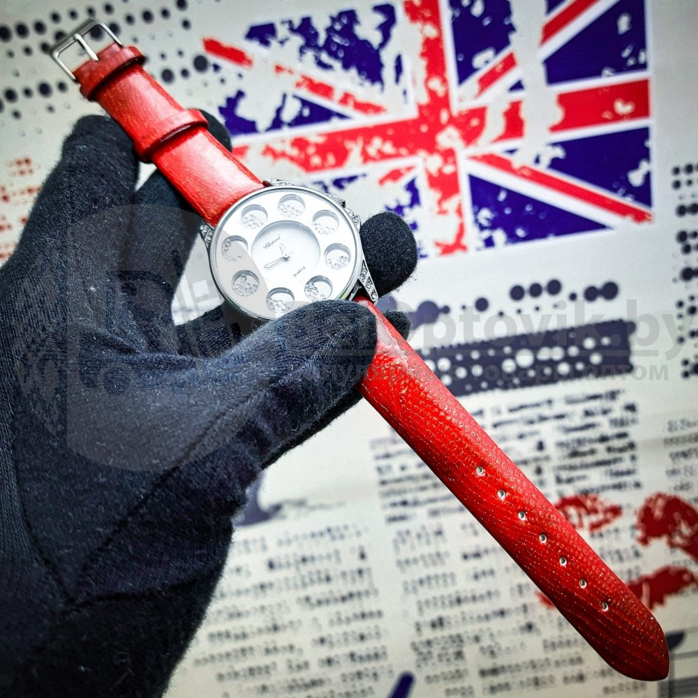 Часы женские Chopard Argent Geneve S9204 со стразами Баклажановый - фото 8 - id-p181592242