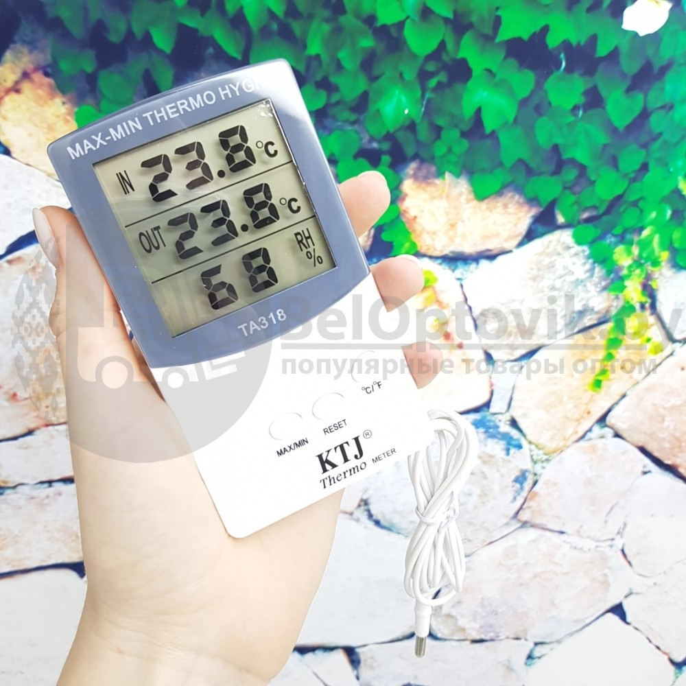 Термометр-гигрометр электронный Домашняя метеостанция с выносным датчиком на улицу ТА 318 - фото 8 - id-p181592247