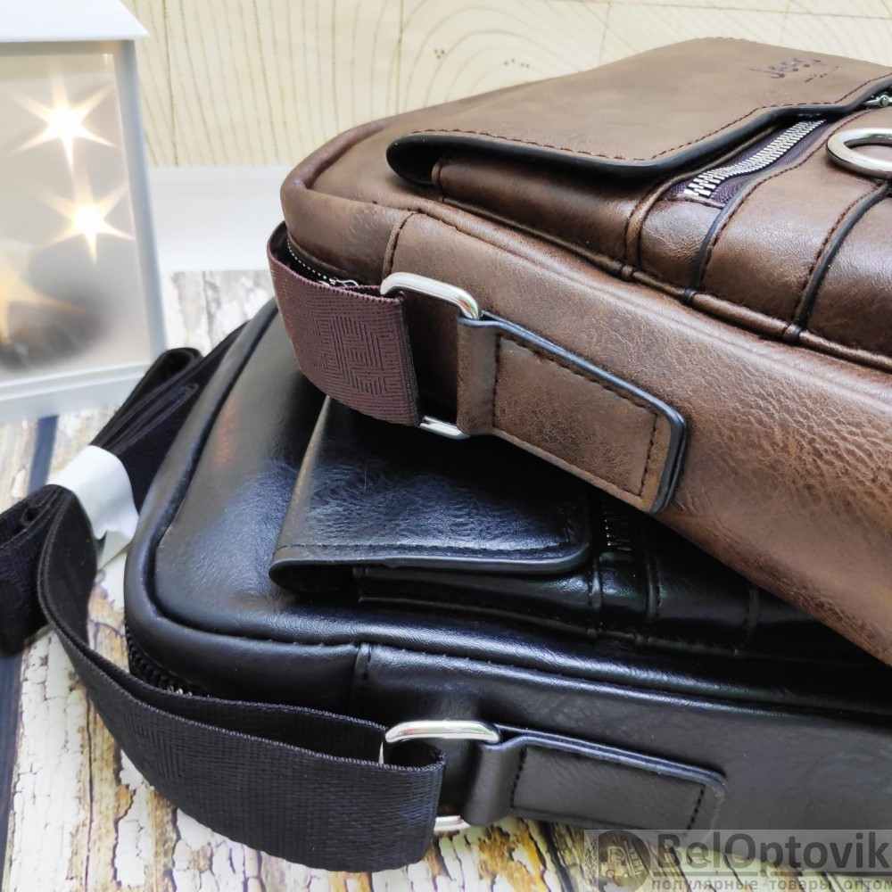 NEW Мужская сумка мессенджер Jeep Buluo Светло-коричневый (плечевой ремень) - фото 4 - id-p181593383