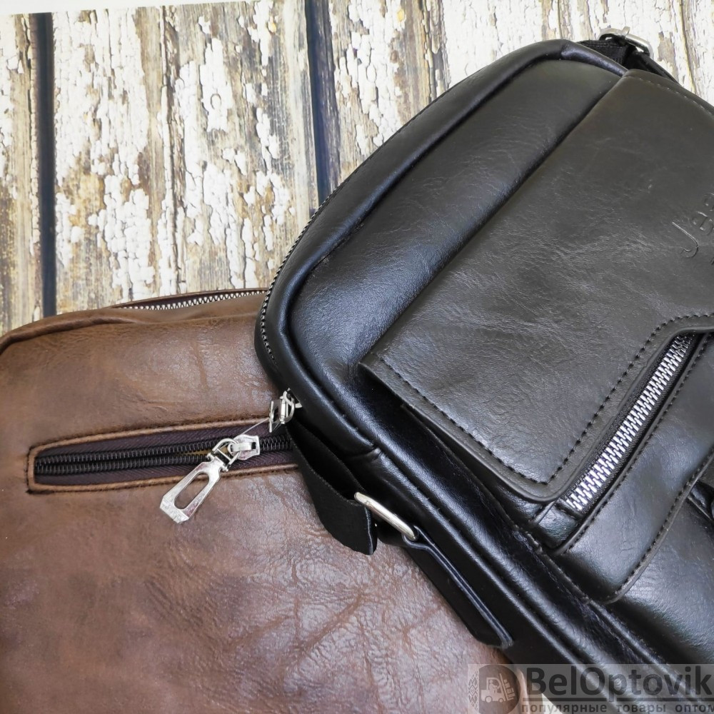 NEW Мужская сумка мессенджер Jeep Buluo Темно-коричневый (плечевой ремень) - фото 5 - id-p181593384