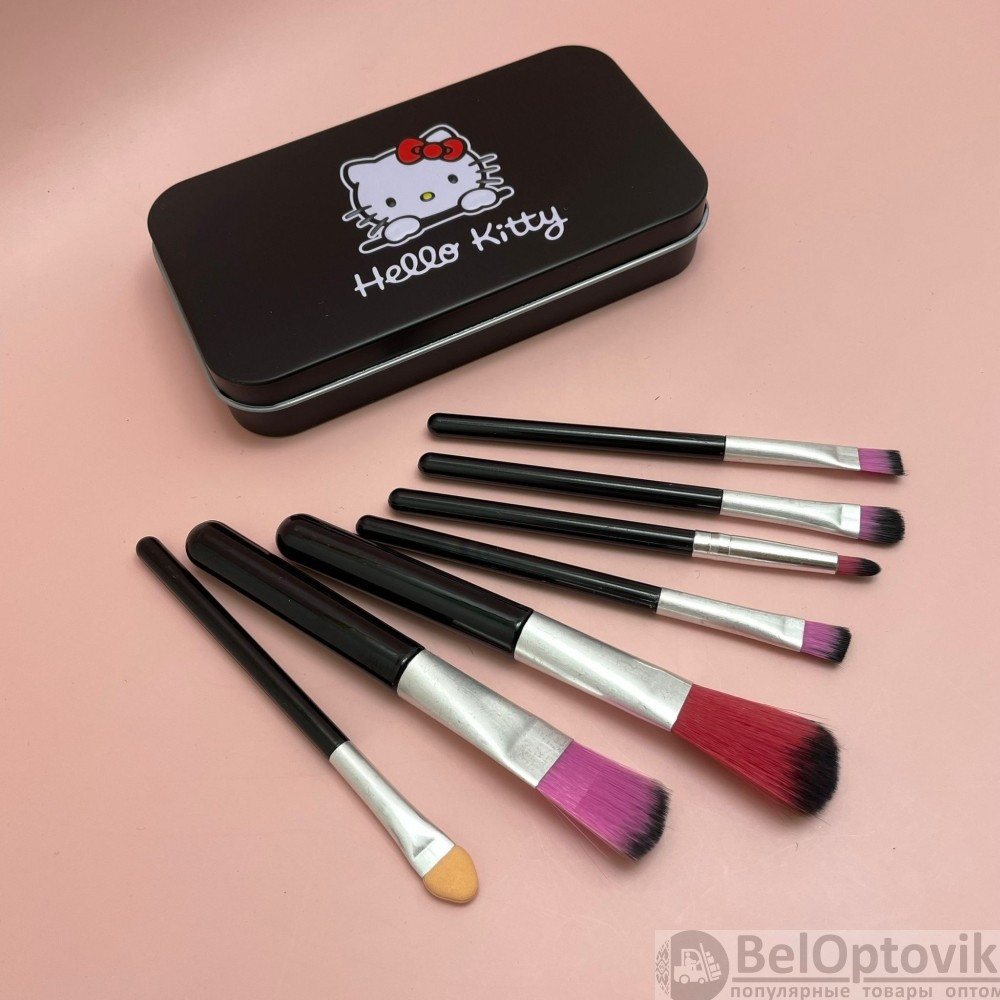 Набор кистей для макияжа 7 штук Hello Kitty Black - фото 6 - id-p181586167