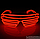 Светодиодные очки EL Wire для вечеринок с подсветкой (три режима подсветки) Красные, фото 6