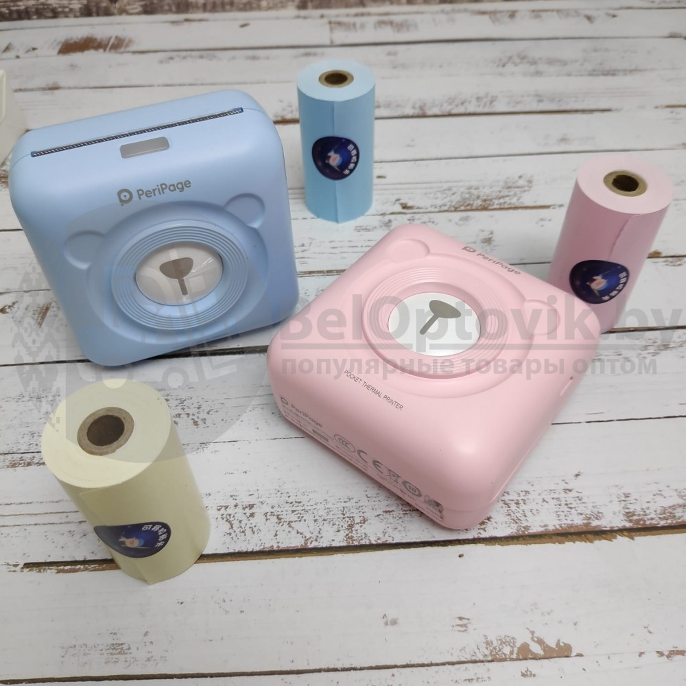 Карманный Bluetooth термопринтер (принтер) Printer PeriPage mini A6 для смартфона Розовый - фото 4 - id-p181591265