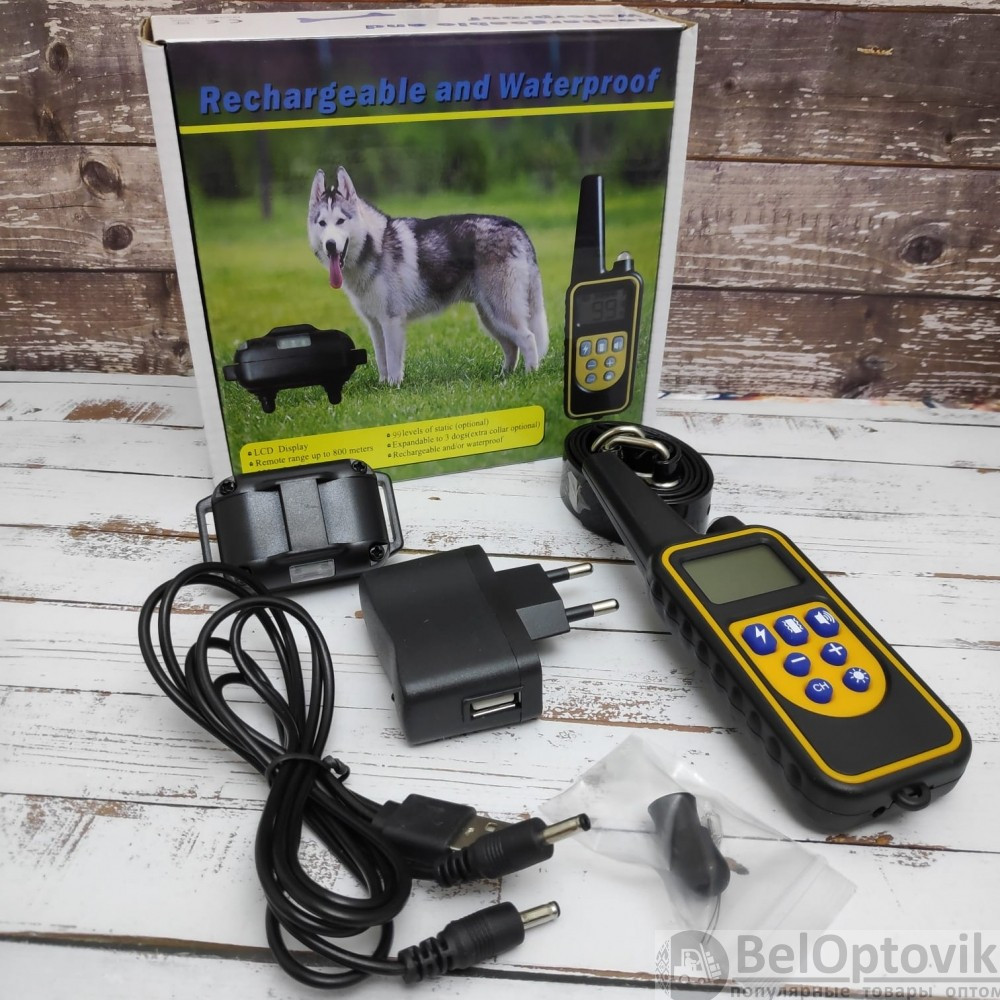 Электроошейник (до 67 см) 800м. для собак дрессировочный Rechargeable and Waterproof IP67 - фото 10 - id-p181591280