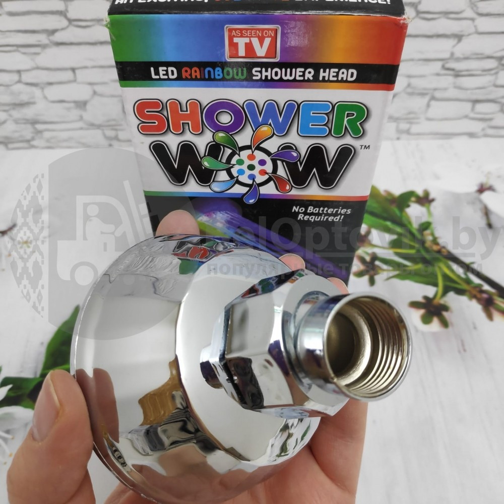 Цветная светодиодная насадка на душ Led Shower WOW (7 цветов) - фото 3 - id-p181597152