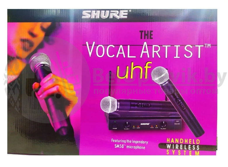Вoкальнaя радиосистема Shure SM58 Vocal Artist (2 микрофона в кейсе) Shure SM 58 беспроводной караоке микрофон - фото 3 - id-p181591299