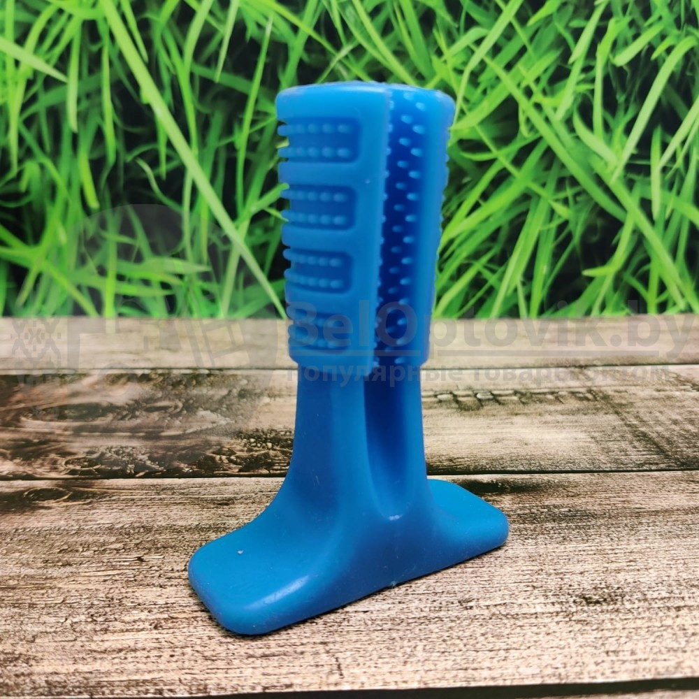 Зубная силиконовая щетка игрушка массажер для чистки зубов мелких пород собак Pet Toothbrush Синий - фото 8 - id-p181587198