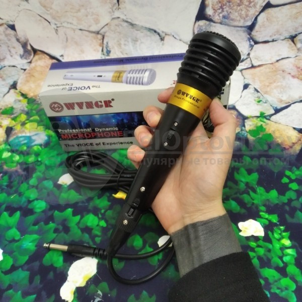 Динамический вокальный микрофон шнур 3-м. WVNGR WG-535 суперкардиоида, с кнопкой 80-15000 Гц - фото 5 - id-p181591311
