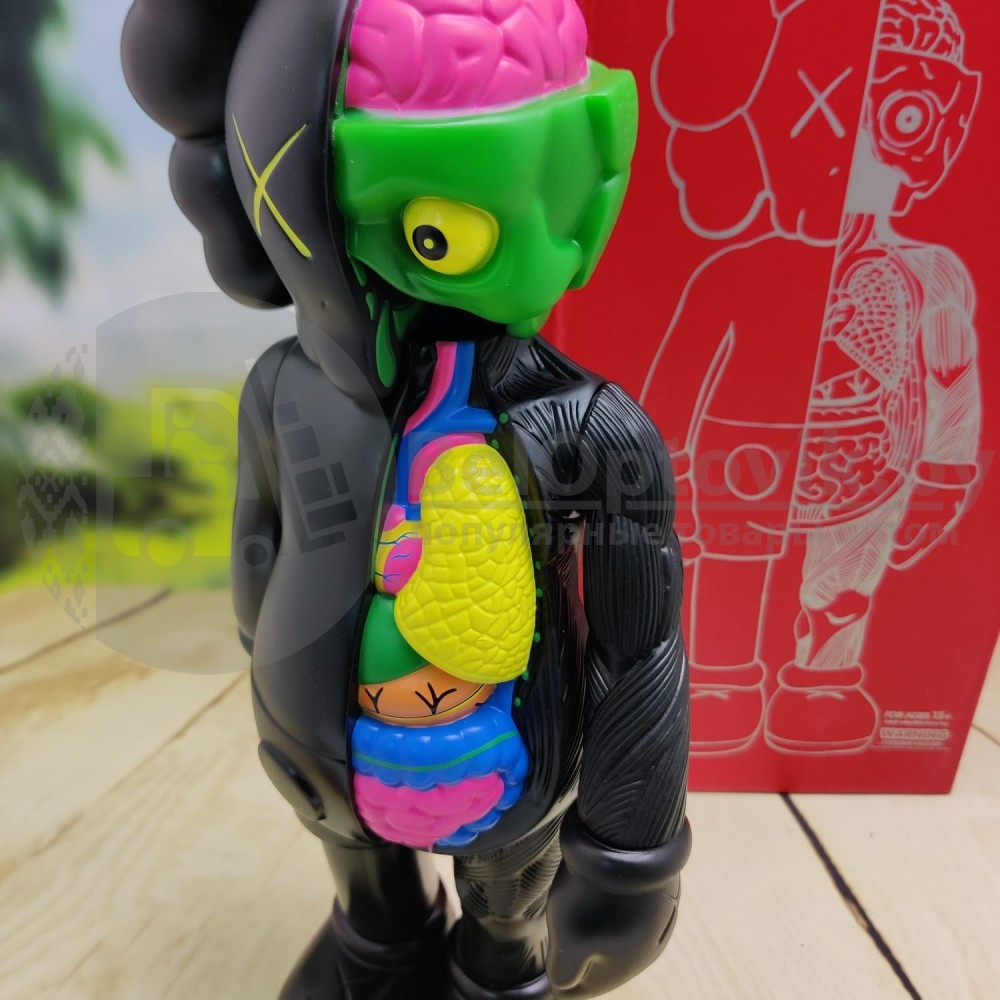 Kaws Dissected Black Игрушка 40 см - фото 4 - id-p181594803