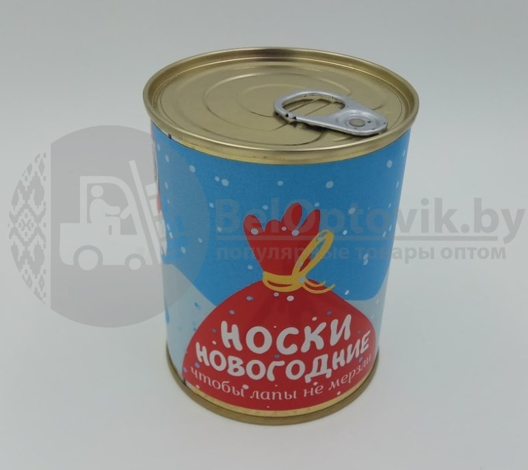 Мужские носки в подарочной консервной банке, хлопок (1 пара) - фото 4 - id-p181594831