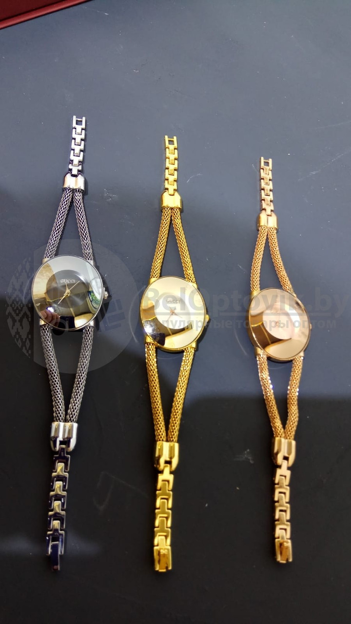 Часы браслет женские Gucci Золото / циферблат золото - фото 4 - id-p181592424
