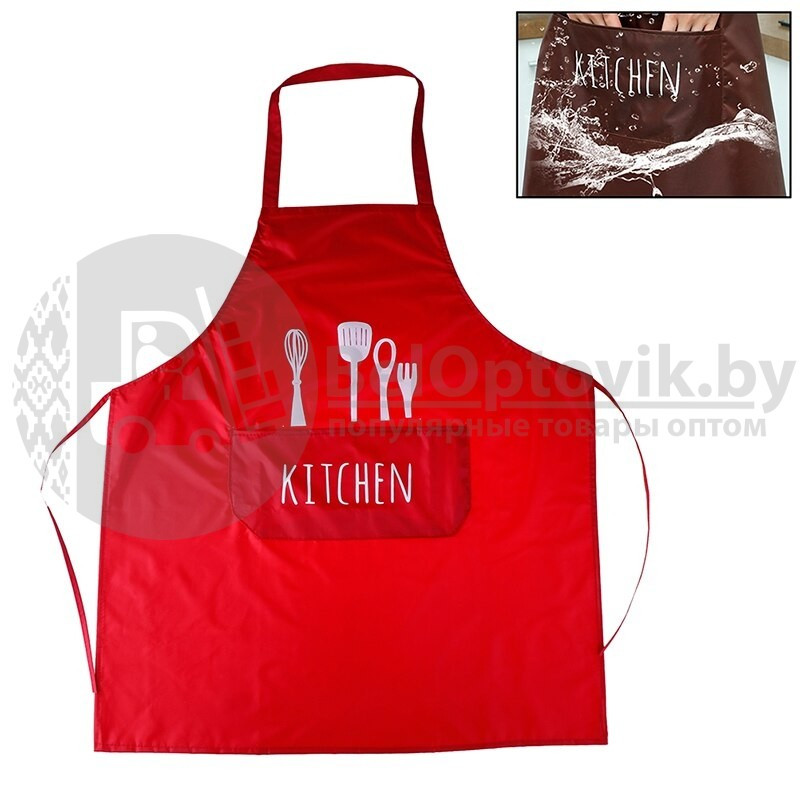 Фартук кухонный Kitchen 100 п/э Красный - фото 5 - id-p181592457