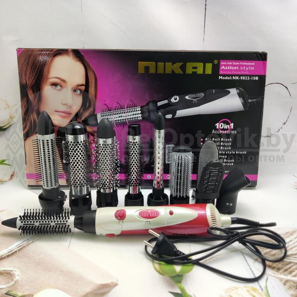 Стайлер-фен для волос 10в1 NIKAI NK-9822-10 - фото 2 - id-p181587559