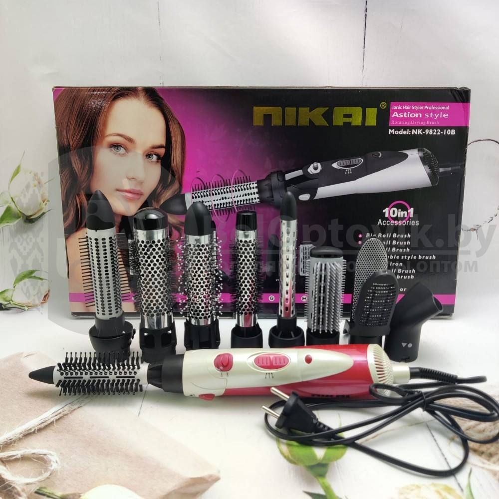 Стайлер-фен для волос 10в1 NIKAI NK-9822-10 - фото 4 - id-p181587559