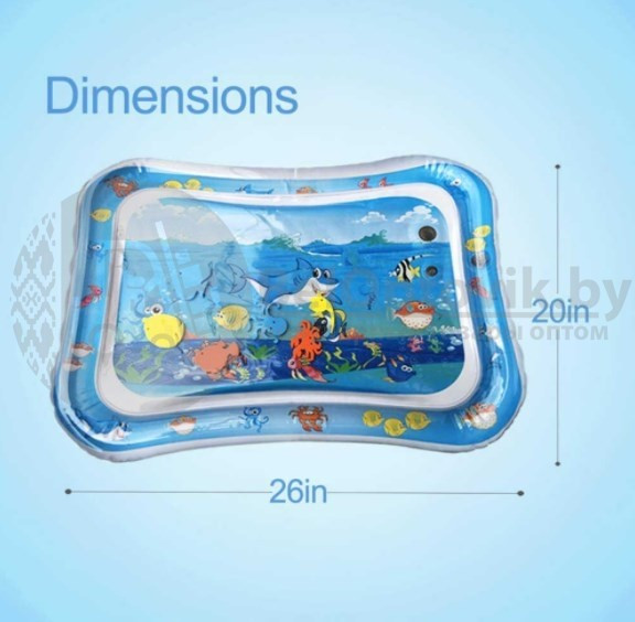 Водный детский развивающий коврик Аквариум, 66 см х 50 см Синий (Дельфины) - фото 3 - id-p181587578