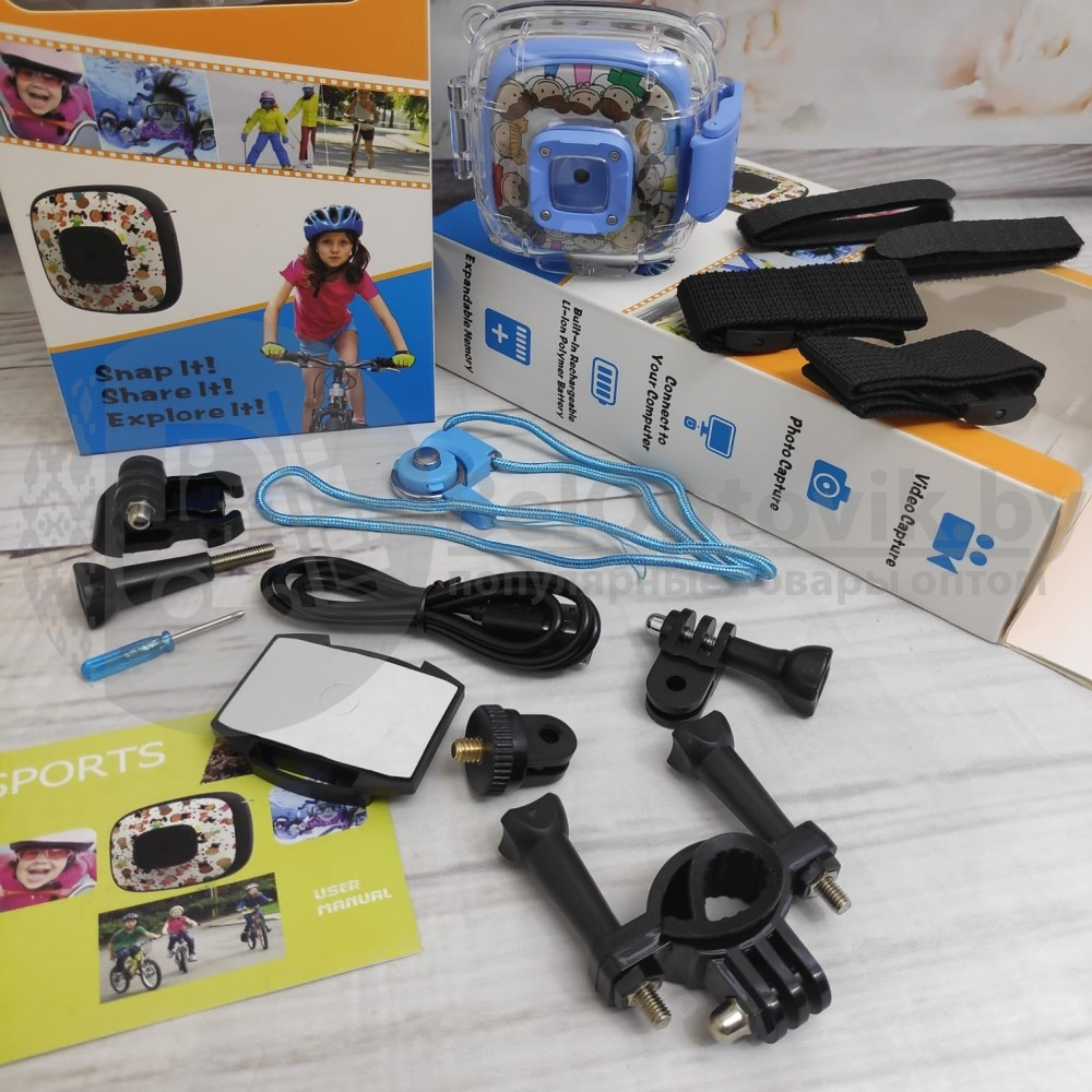 Детская экшн камера Action Camera Full HD 1080P Waterproof for Kids Желтая - фото 3 - id-p181593642