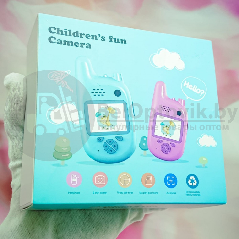 Детская цифровая камера-фотоаппарат с функцией рации Walkie Talkie (ходи-говори) Розовая - фото 2 - id-p181592526