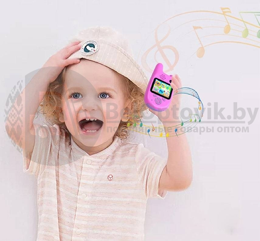 Детская цифровая камера-фотоаппарат с функцией рации Walkie Talkie (ходи-говори) Розовая - фото 10 - id-p181592526