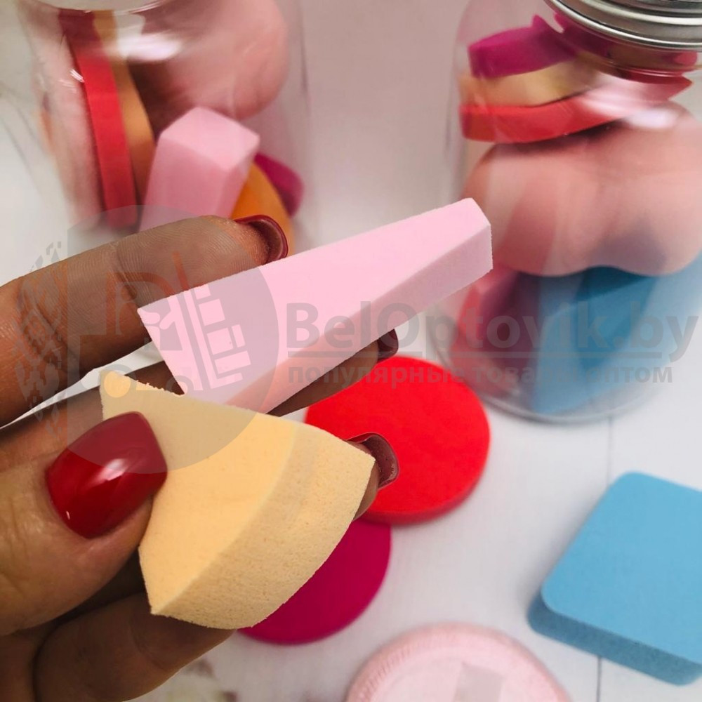 Многофункциональный набор спонжей для макияжа в пластиковом боксе (цвет Микс), 9 штук. - фото 9 - id-p181587598