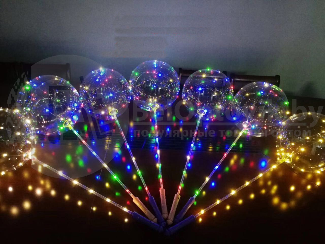 Светящийся надувной LED шар гирлянда - фото 6 - id-p181594978