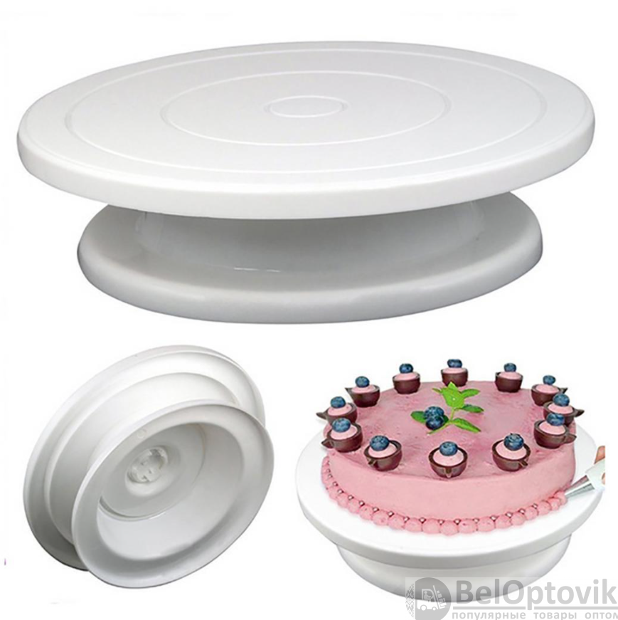 Тортовница Sweet Cake вращающаяся подставка для приготовление тортов, диаметр 28 см - фото 5 - id-p181586411