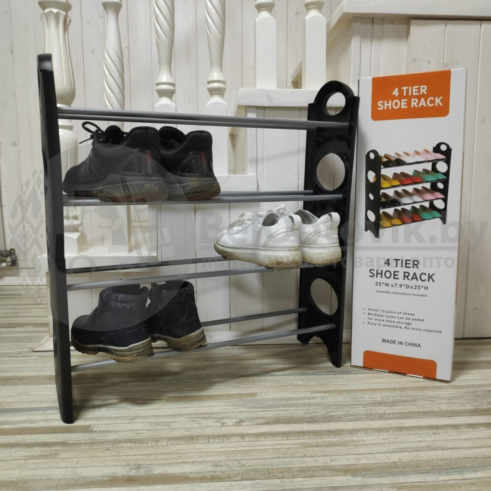 Полка - шкаф (органайзер) для хранения обуви 4 Tier Shoe Rack (Шу Рек 4 полки) - фото 6 - id-p181589419