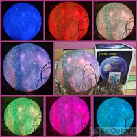 Лампа ночник Луна Галактика объемная 3 D Lamp 15см, 16 режимов подсветки, пульт ДУ Earth Lamp Туманная