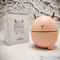 Увлажнитель воздуха 2в1 аромадиффузор RGB Олень Humidifier USB, 200 мл Бежевый