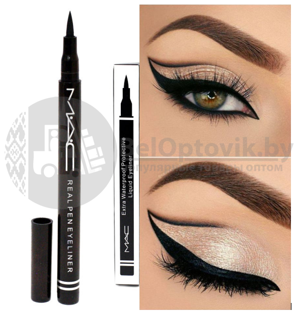 Ликвидация Черная подводка - фломастер MAC New Waterproof Protective Liquid Eyeliner, 2g Черный - фото 7 - id-p181587623