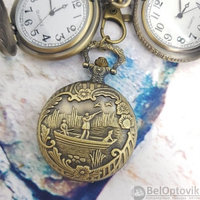 Карманные часы с цепочкой и карабином Охота, фото 1