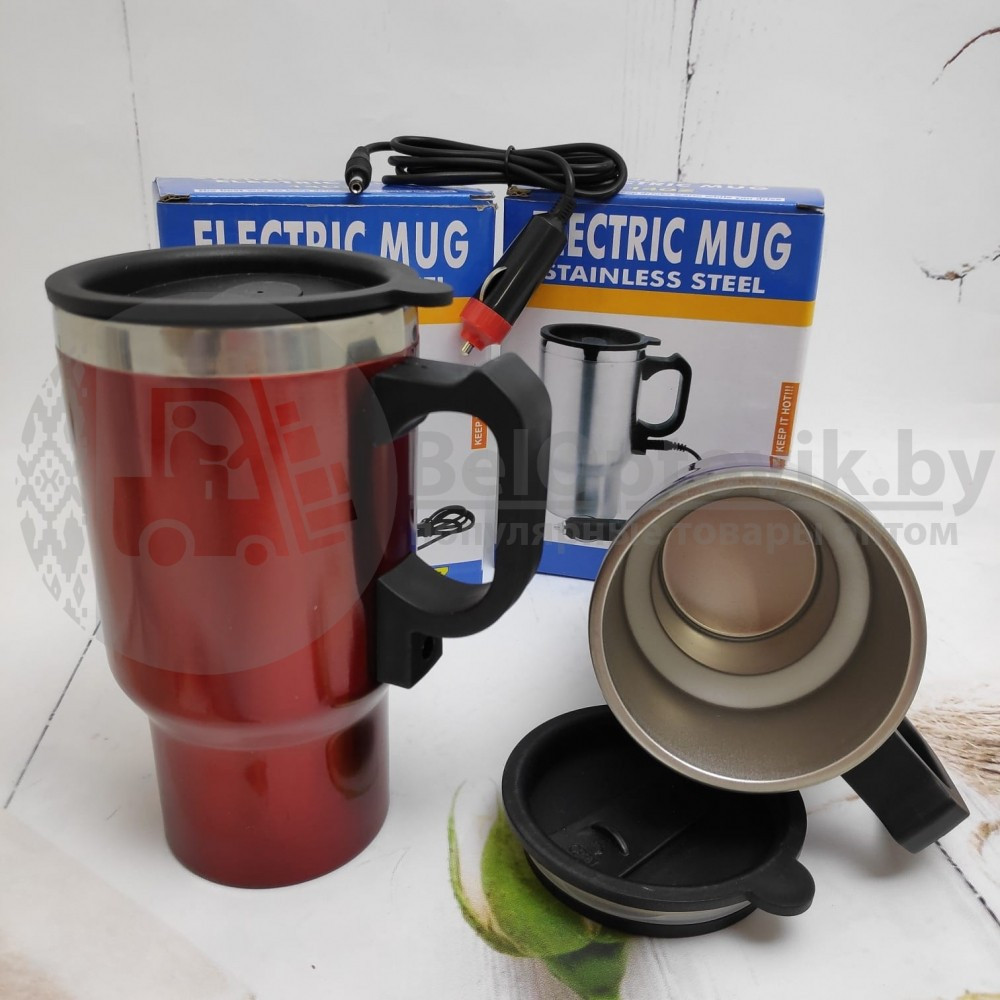 Термокружка с подогревом от прикуривателя ELECTRIC MUG STAINLESS STEEL 140Z Синяя - фото 4 - id-p181595013