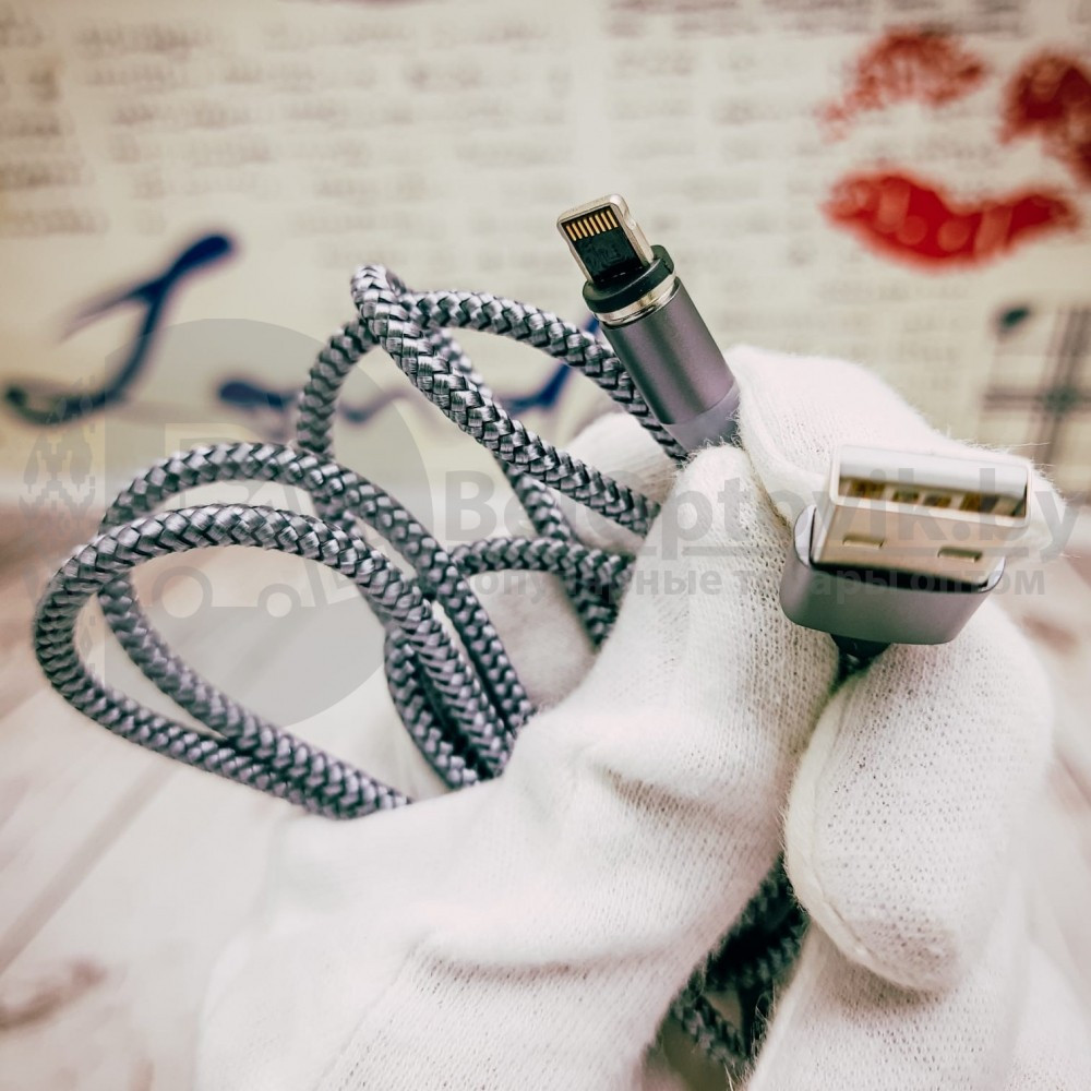 Магнитный кабель USB - Lightning X-Cable Metal Magnetic 360 для Aplle, Micro-USB, Type-C Синий - фото 8 - id-p181587663