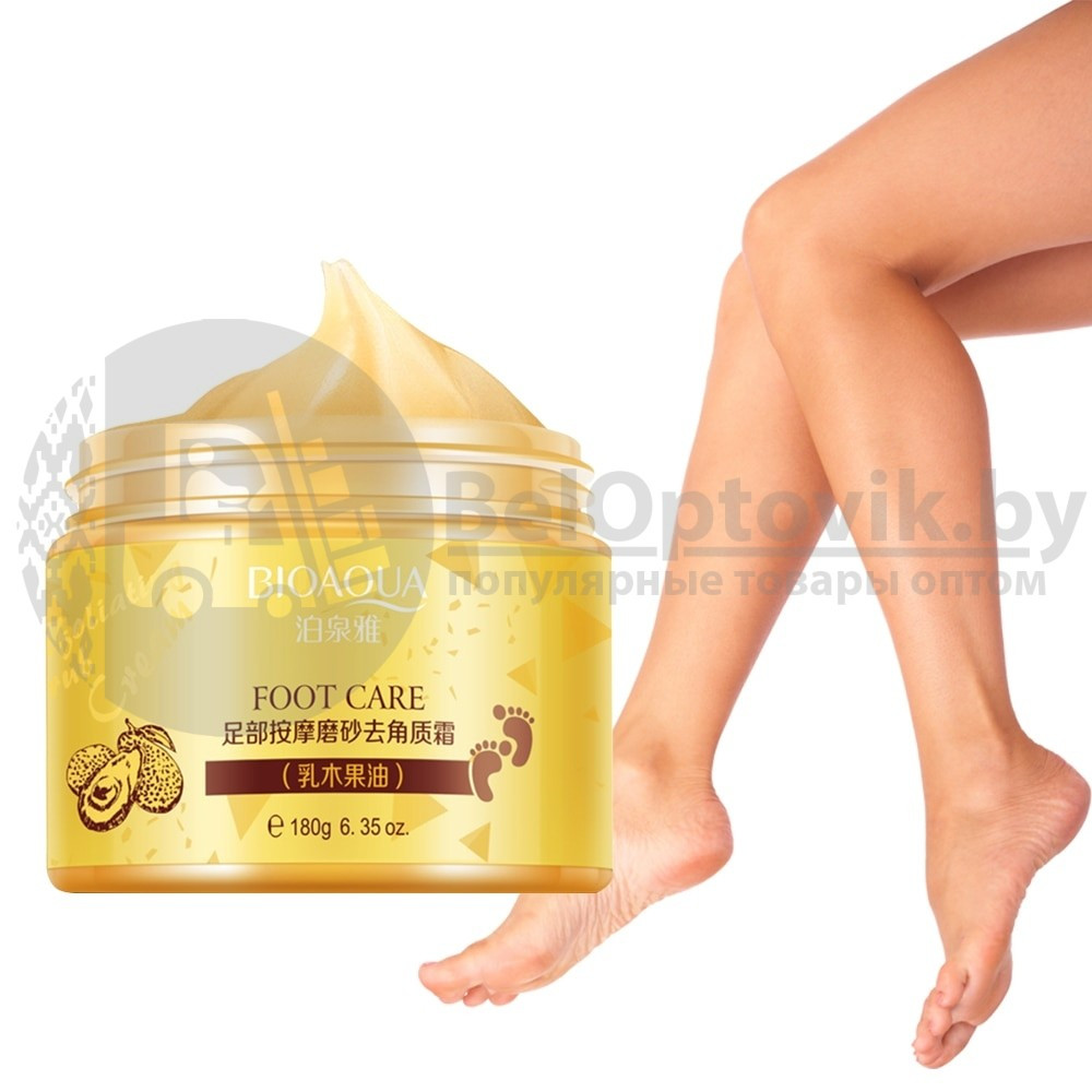 Ликвидация Скраб для ног с увлажняющим эффектом BIOAQUA Foot Care с маслом Ши и авокадо 180 g. - фото 3 - id-p181593746