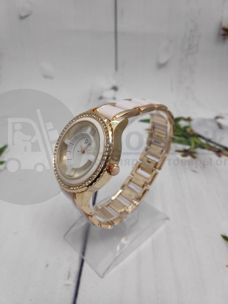 Часы наручные женские Dior 6118 G (со стразами) Белые - фото 3 - id-p181595068