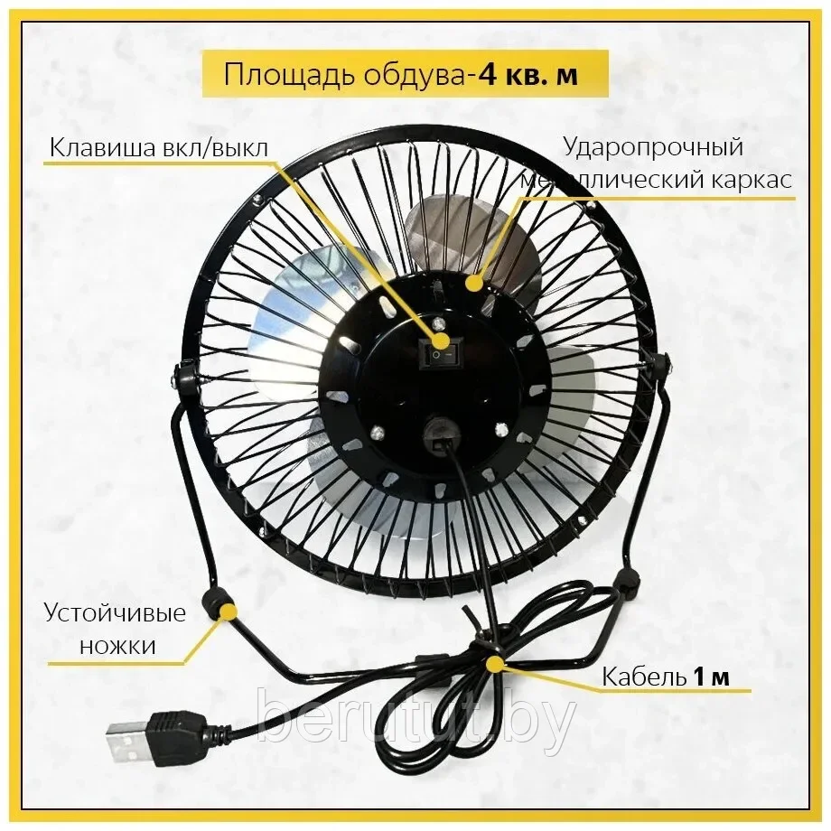 Вентилятор бытовой настольный SOUSER / Мини вентилятор настольный USB / Бытовой портативный вентилятор - фото 3 - id-p181601263