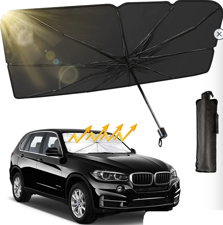 Солнцезащитный зонт для лобового стекла автомобиля, светоотражающий, складной 75 х 130 см - фото 3 - id-p181601268