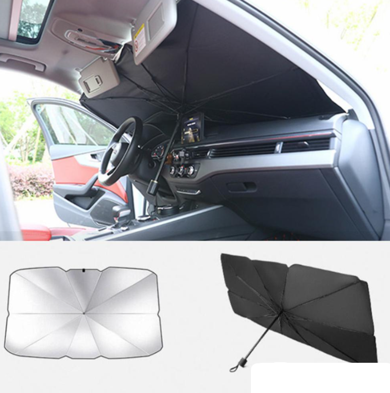 Солнцезащитный зонт для лобового стекла автомобиля, светоотражающий, складной 75 х 130 см - фото 5 - id-p181601268