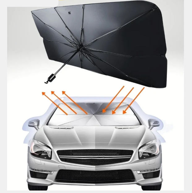 Солнцезащитный зонт для лобового стекла автомобиля, светоотражающий, складной 75 х 130 см - фото 2 - id-p181601268