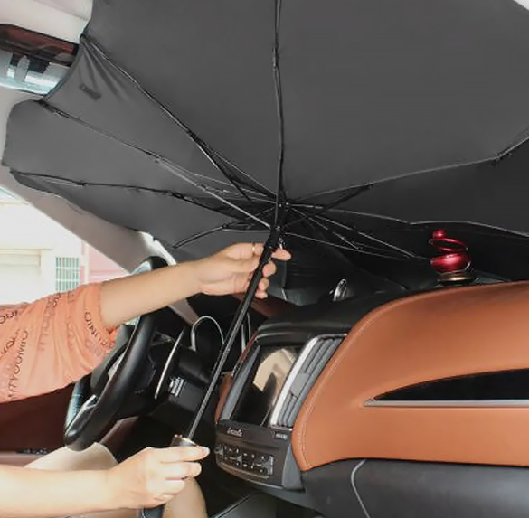 Солнцезащитный зонт для лобового стекла автомобиля, светоотражающий, складной 75 х 130 см - фото 8 - id-p181601268