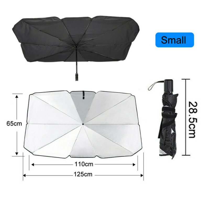 Солнцезащитный зонт для лобового стекла автомобиля, светоотражающий, складной 75 х 130 см - фото 6 - id-p181601269