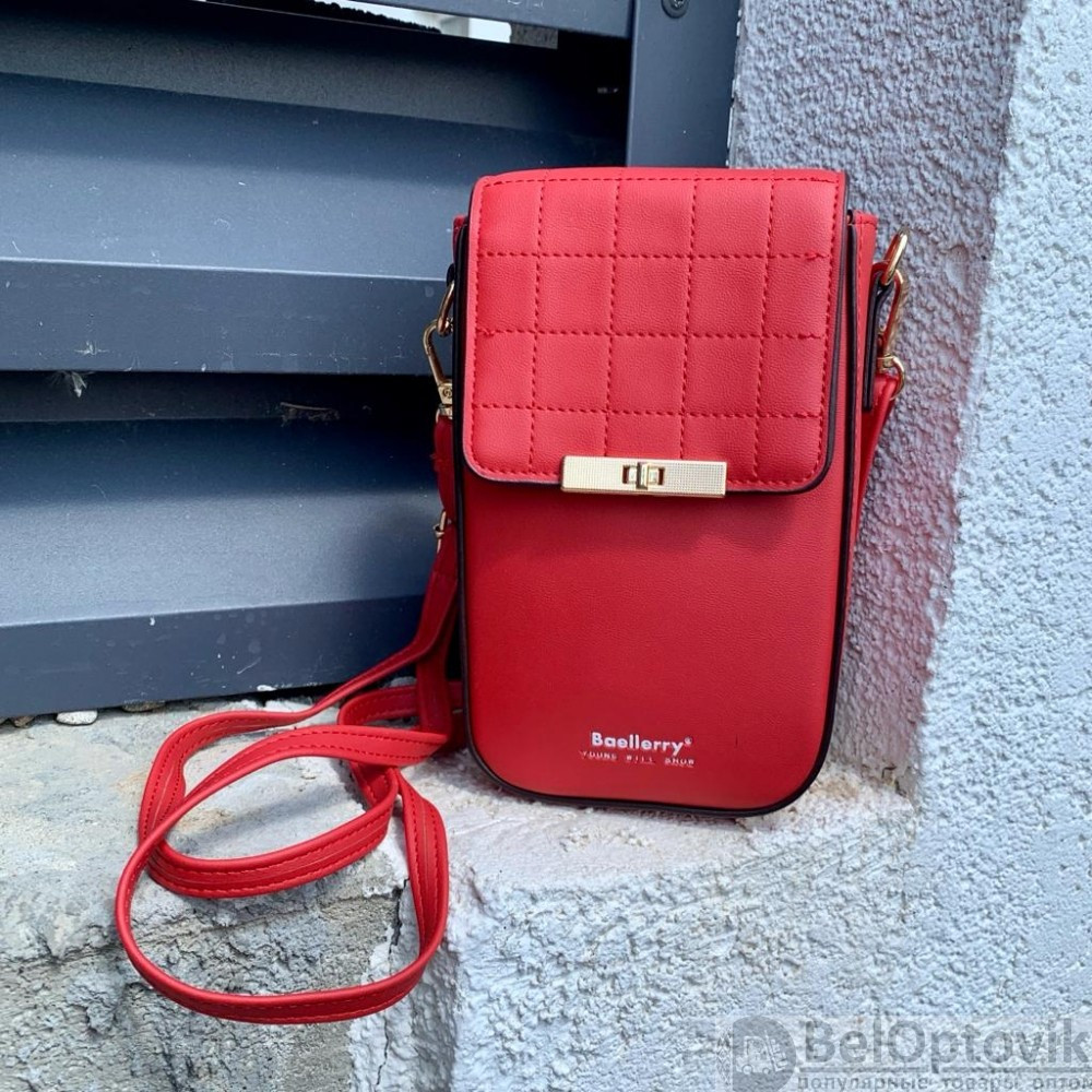 Женская сумка клатч BAELLERRY Show You 8612 для телефона с ремешком Темно-лимонная - фото 7 - id-p181602454