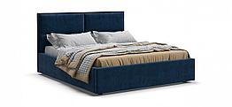 Кровать MILA велюр Monolit синий + ПМ 160*200