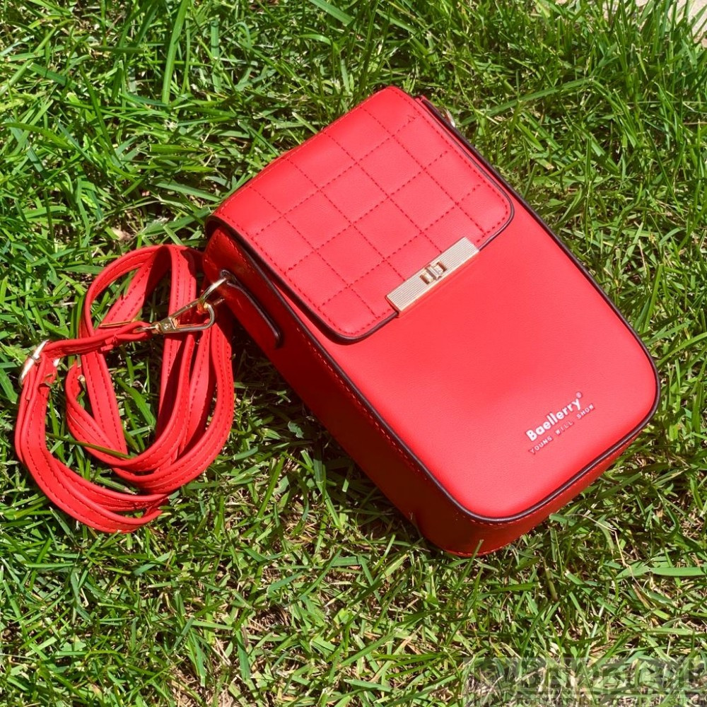 Женская сумка клатч BAELLERRY Show You 8612 для телефона с ремешком Красная - фото 5 - id-p181603185