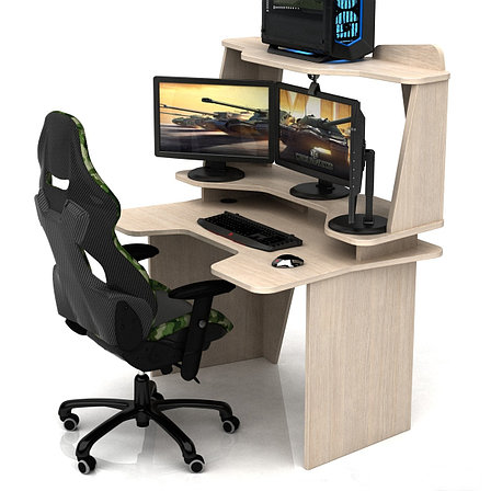 Геймерский компьютерный стол DX BIG COMFORT Дуб молочный, фото 2
