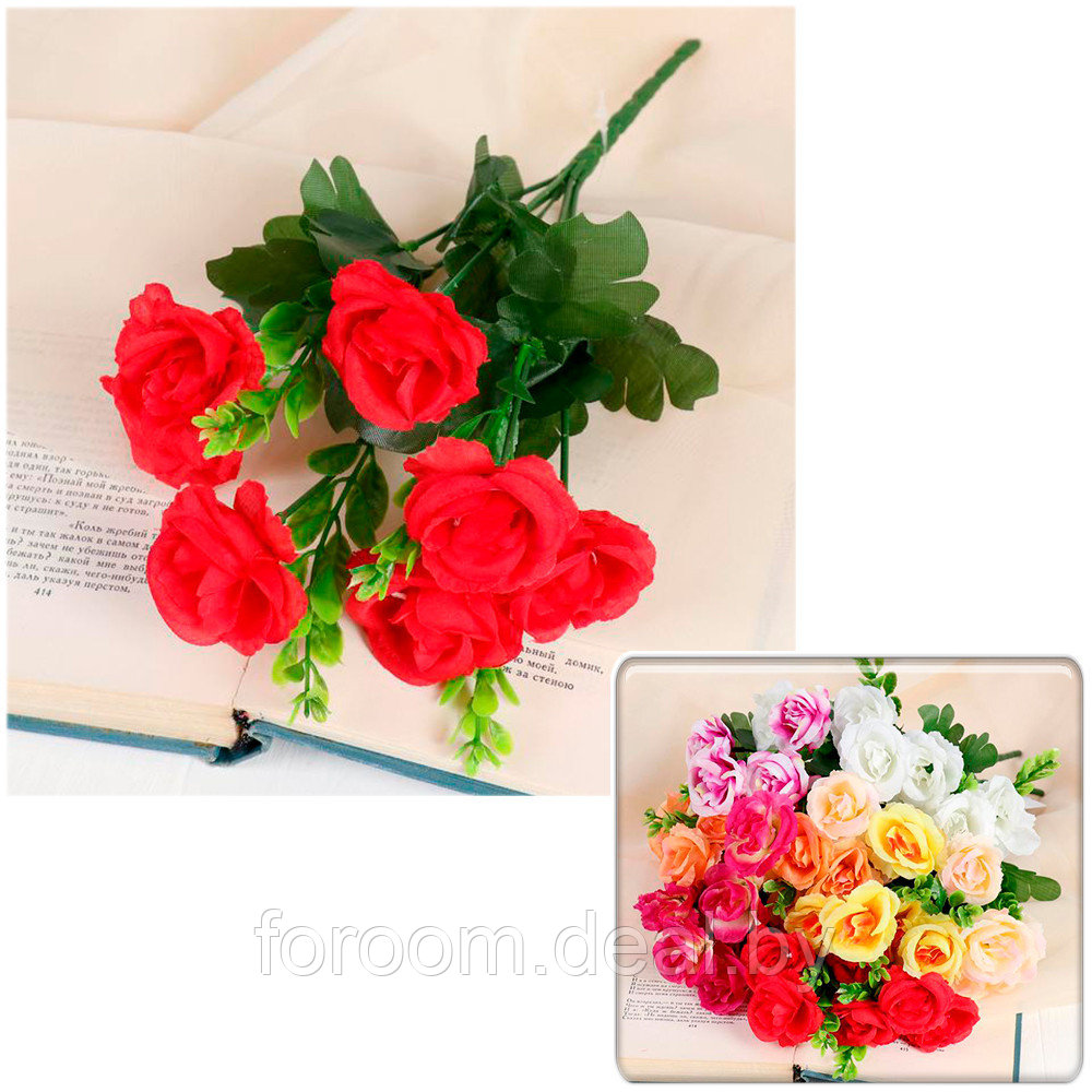 Букет искусственных цветов "Розы двуцветные" 28 см СимаГлобал 1206461 - фото 1 - id-p181602838