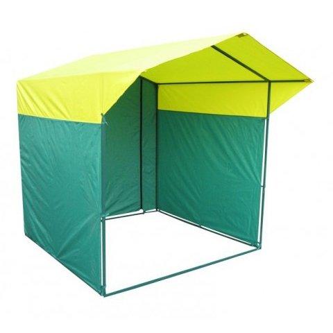 Торговая палатка Митек «Домик» 1,5x1,5 желто-зеленая - фото 1 - id-p181608027