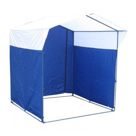 Торговая палатка Митек «Домик» 1,5x1,5 бело-синяя - фото 1 - id-p181608028