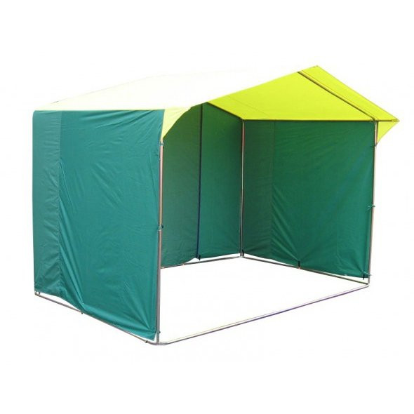 Торговая палатка Митек «Домик» 3,0x1,9 желто-зеленая