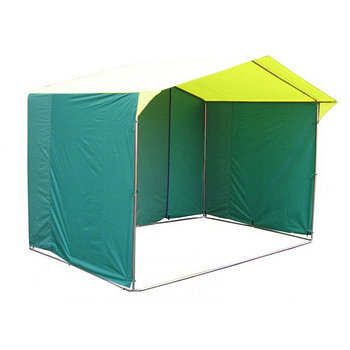 Торговая палатка Митек «Домик» 3,0x1,9 желто-зеленая